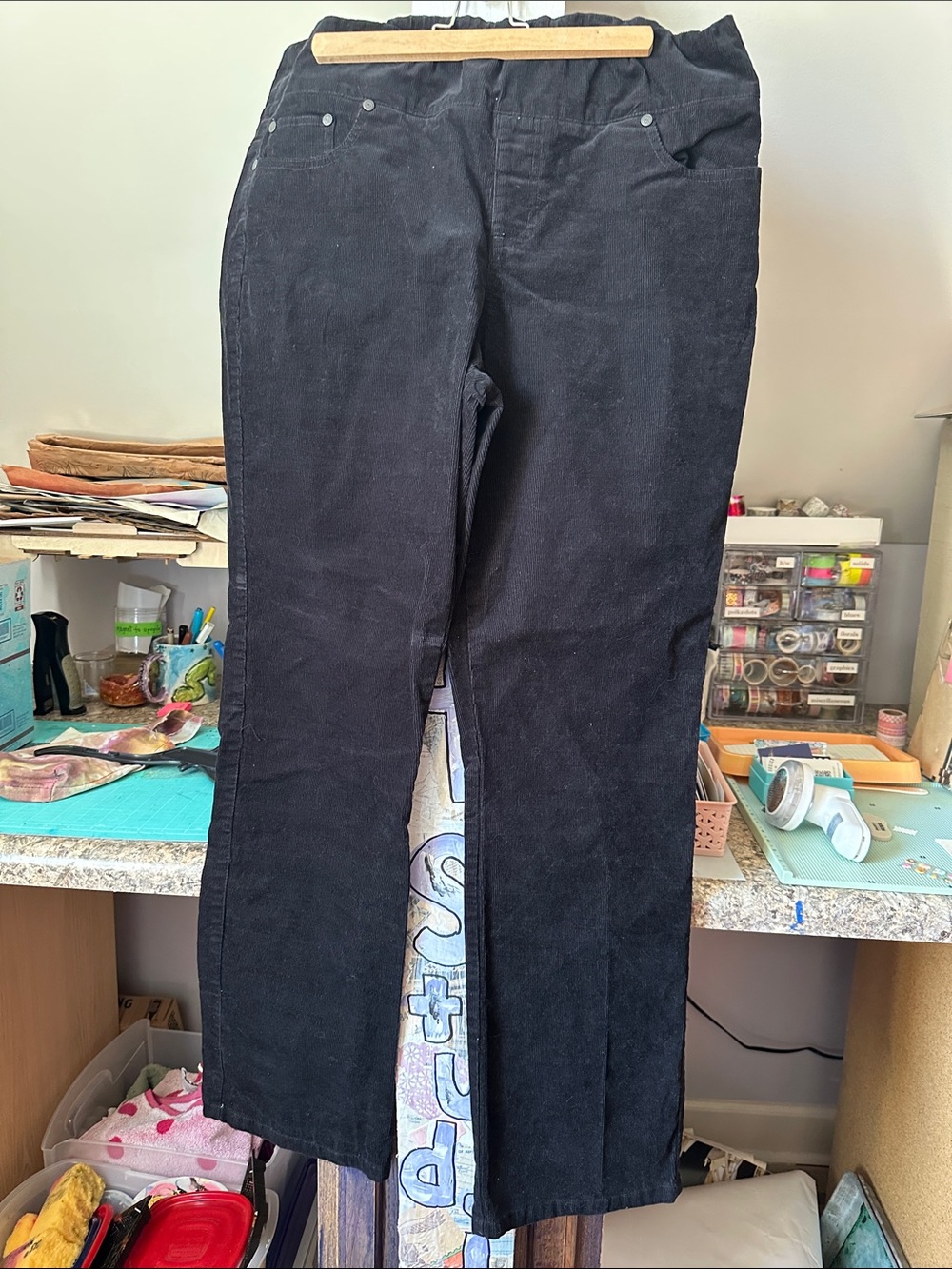 Chadwicks Black Straight-Leg Corduroy Pants